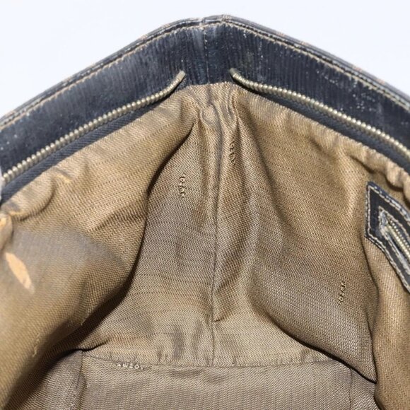 FENDI Zucca Canvas Hand Bag Brown Black gold Auth 146809 - Picture 12 of 16